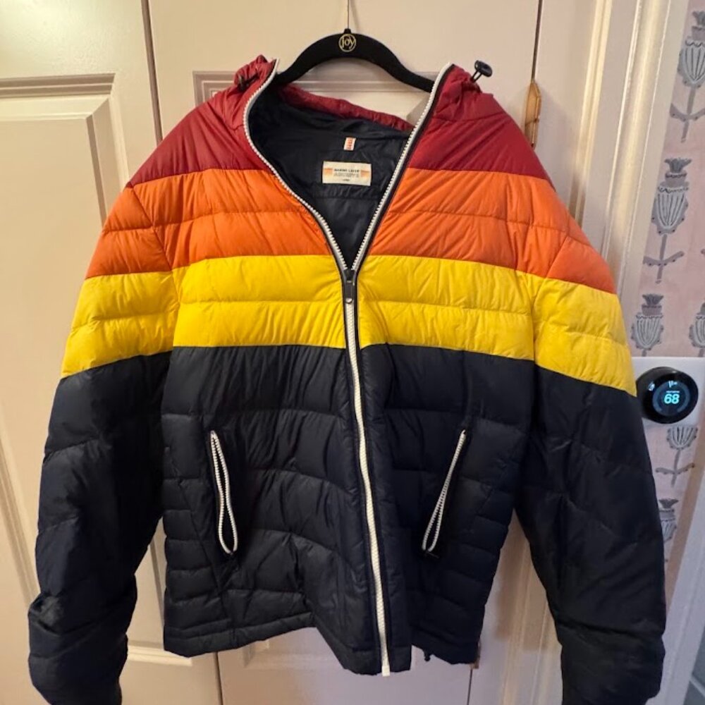 Marine Layer Archive Colorblock Puffer Jacket - Size Large (L)